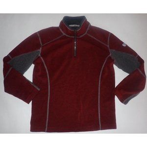 Kuhl‎ Kashmira 1/4 Zip Mock Neck Fleece Pullover Maroon L 14-16 Youth Hike Trail